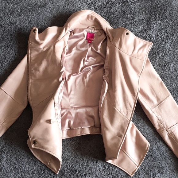 NEW Blush Pink Leather Jacket GILI - Picture 4 of 16